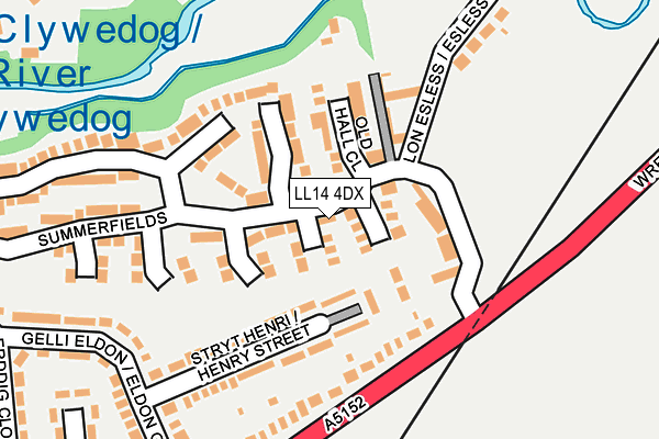 LL14 4DX map - OS OpenMap – Local (Ordnance Survey)