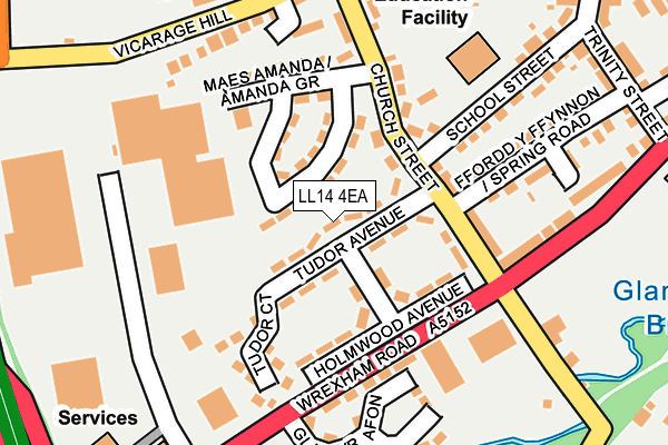 LL14 4EA map - OS OpenMap – Local (Ordnance Survey)