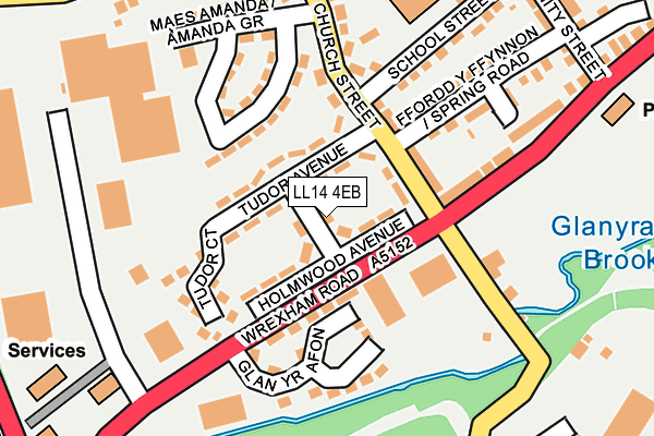 LL14 4EB map - OS OpenMap – Local (Ordnance Survey)