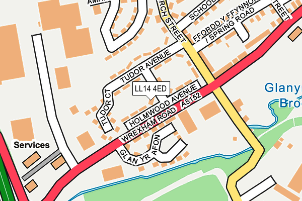 LL14 4ED map - OS OpenMap – Local (Ordnance Survey)