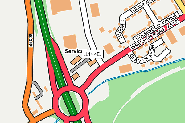 LL14 4EJ map - OS OpenMap – Local (Ordnance Survey)