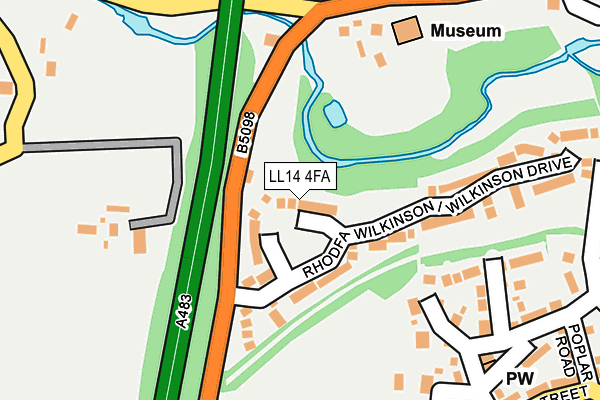LL14 4FA map - OS OpenMap – Local (Ordnance Survey)