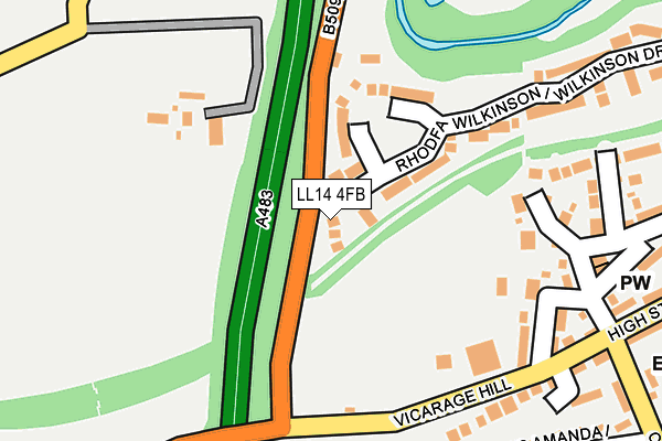 LL14 4FB map - OS OpenMap – Local (Ordnance Survey)