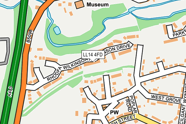 LL14 4FD map - OS OpenMap – Local (Ordnance Survey)