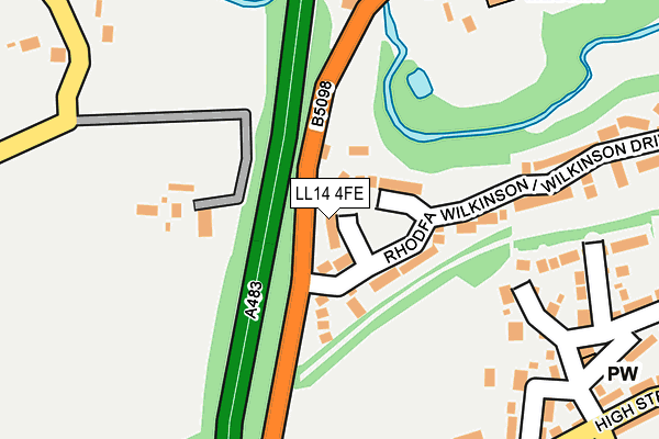 LL14 4FE map - OS OpenMap – Local (Ordnance Survey)