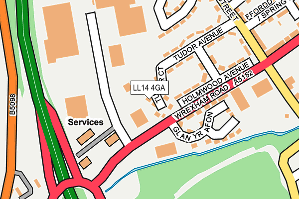 LL14 4GA map - OS OpenMap – Local (Ordnance Survey)
