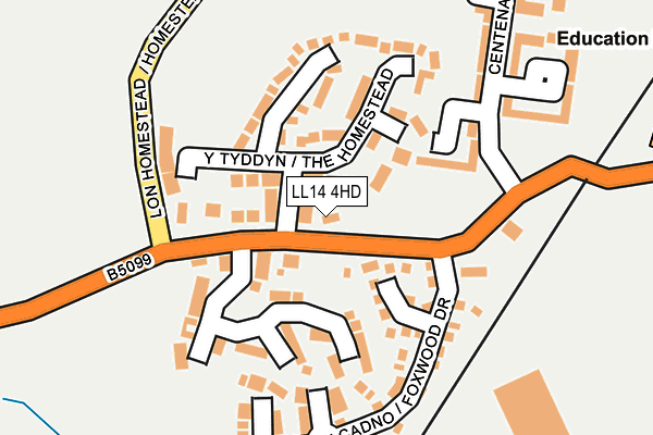 LL14 4HD map - OS OpenMap – Local (Ordnance Survey)