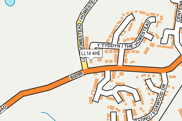 LL14 4HE map - OS OpenMap – Local (Ordnance Survey)