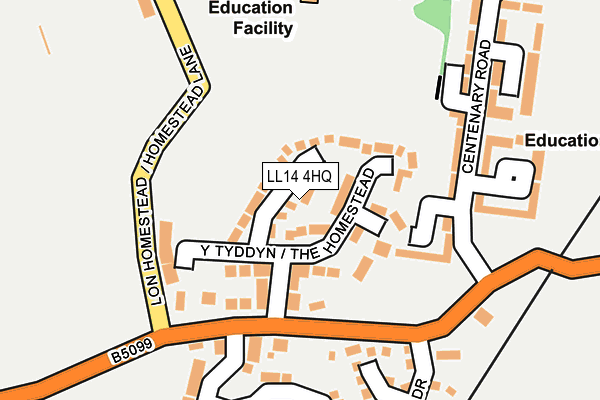 LL14 4HQ map - OS OpenMap – Local (Ordnance Survey)
