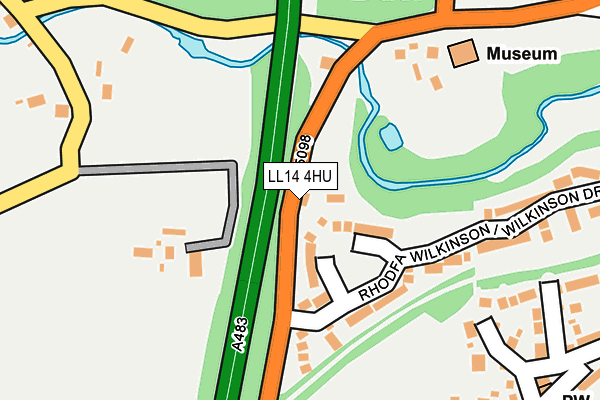 LL14 4HU map - OS OpenMap – Local (Ordnance Survey)