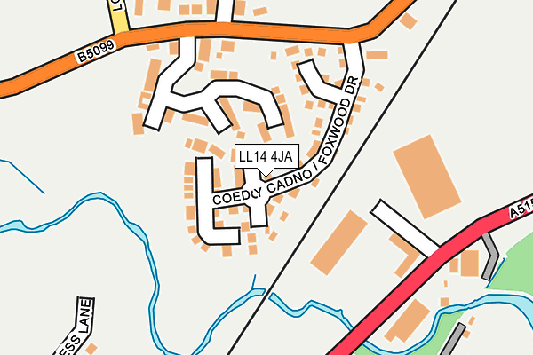 LL14 4JA map - OS OpenMap – Local (Ordnance Survey)