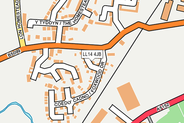 LL14 4JB map - OS OpenMap – Local (Ordnance Survey)