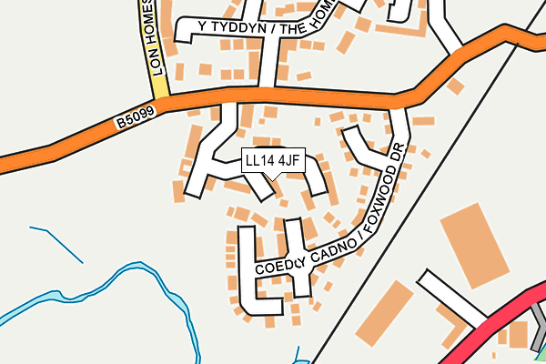 LL14 4JF map - OS OpenMap – Local (Ordnance Survey)