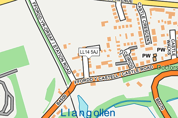 LL14 5AJ map - OS OpenMap – Local (Ordnance Survey)