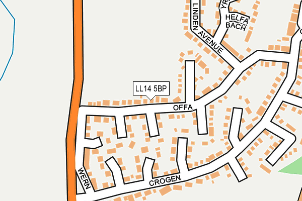LL14 5BP map - OS OpenMap – Local (Ordnance Survey)