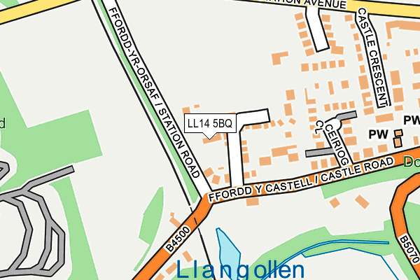 LL14 5BQ map - OS OpenMap – Local (Ordnance Survey)