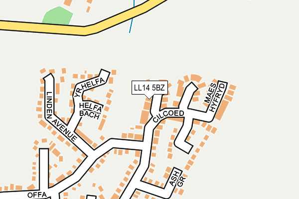 LL14 5BZ map - OS OpenMap – Local (Ordnance Survey)