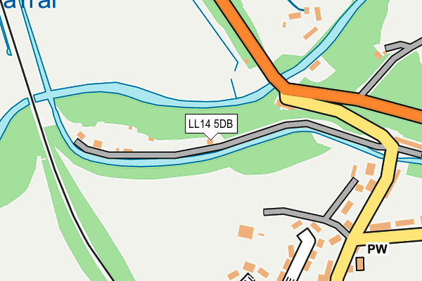 LL14 5DB map - OS OpenMap – Local (Ordnance Survey)