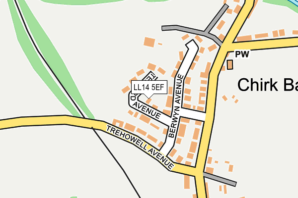 LL14 5EF map - OS OpenMap – Local (Ordnance Survey)