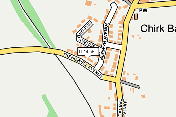 LL14 5EL map - OS OpenMap – Local (Ordnance Survey)