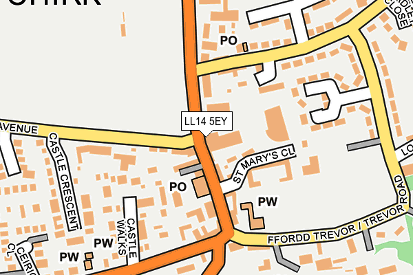 LL14 5EY map - OS OpenMap – Local (Ordnance Survey)