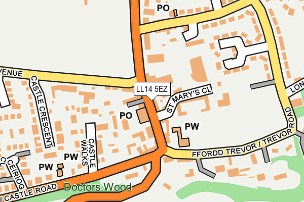 LL14 5EZ map - OS OpenMap – Local (Ordnance Survey)
