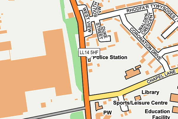 LL14 5HF map - OS OpenMap – Local (Ordnance Survey)