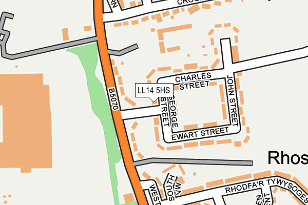 LL14 5HS map - OS OpenMap – Local (Ordnance Survey)