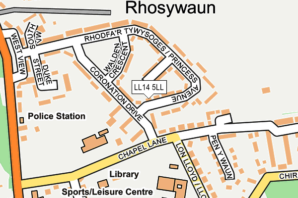 LL14 5LL map - OS OpenMap – Local (Ordnance Survey)