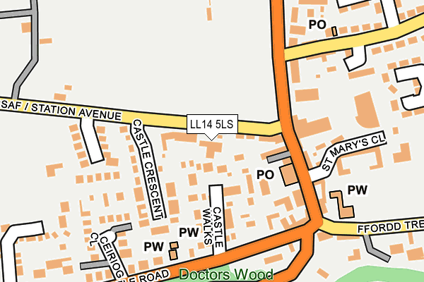 LL14 5LS map - OS OpenMap – Local (Ordnance Survey)