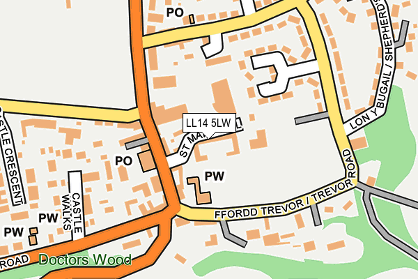 LL14 5LW map - OS OpenMap – Local (Ordnance Survey)