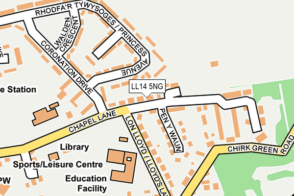 LL14 5NG map - OS OpenMap – Local (Ordnance Survey)