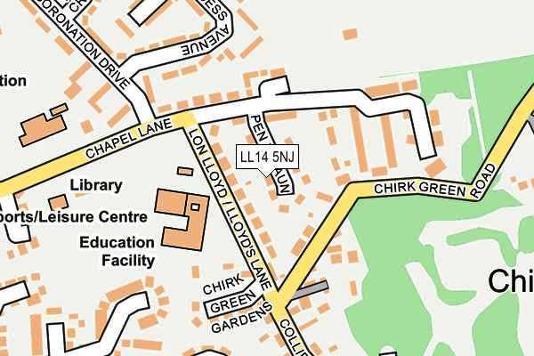 LL14 5NJ map - OS OpenMap – Local (Ordnance Survey)