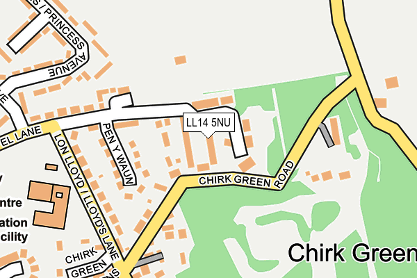 LL14 5NU map - OS OpenMap – Local (Ordnance Survey)