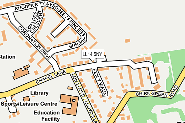 LL14 5NY map - OS OpenMap – Local (Ordnance Survey)