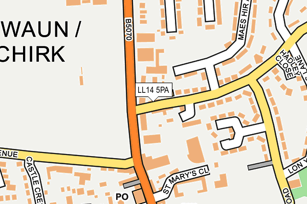 LL14 5PA map - OS OpenMap – Local (Ordnance Survey)