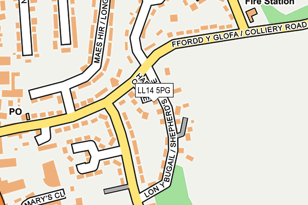 LL14 5PG map - OS OpenMap – Local (Ordnance Survey)