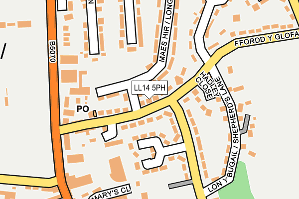 LL14 5PH map - OS OpenMap – Local (Ordnance Survey)