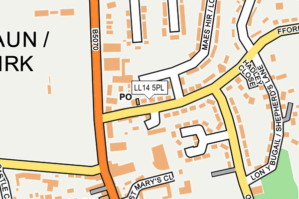 LL14 5PL map - OS OpenMap – Local (Ordnance Survey)