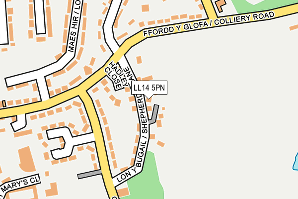 LL14 5PN map - OS OpenMap – Local (Ordnance Survey)