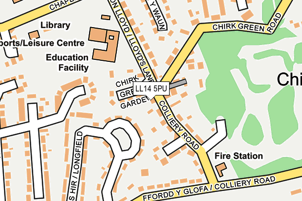 LL14 5PU map - OS OpenMap – Local (Ordnance Survey)