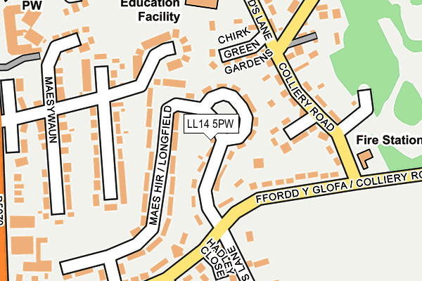 LL14 5PW map - OS OpenMap – Local (Ordnance Survey)