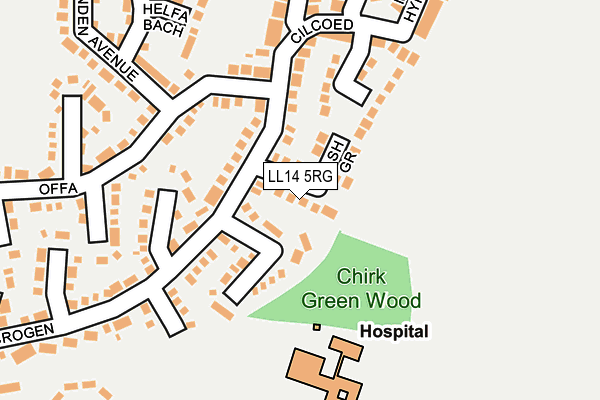 LL14 5RG map - OS OpenMap – Local (Ordnance Survey)
