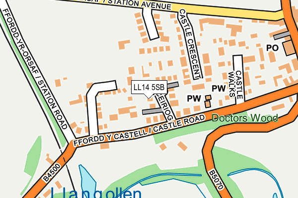 LL14 5SB map - OS OpenMap – Local (Ordnance Survey)