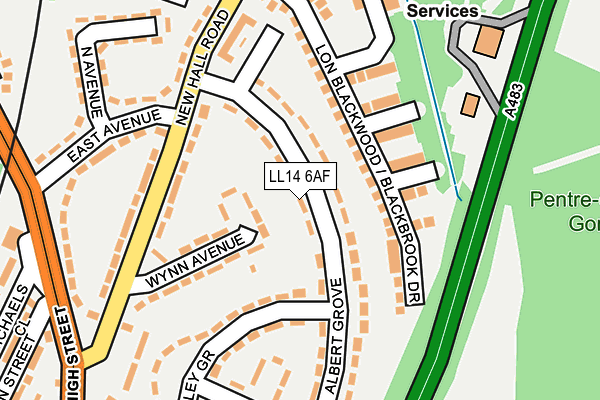 LL14 6AF map - OS OpenMap – Local (Ordnance Survey)