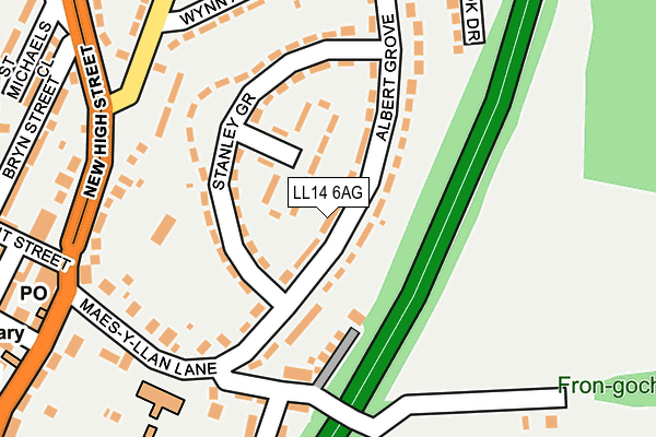 LL14 6AG map - OS OpenMap – Local (Ordnance Survey)