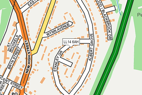 LL14 6AH map - OS OpenMap – Local (Ordnance Survey)