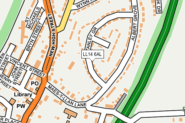 LL14 6AL map - OS OpenMap – Local (Ordnance Survey)