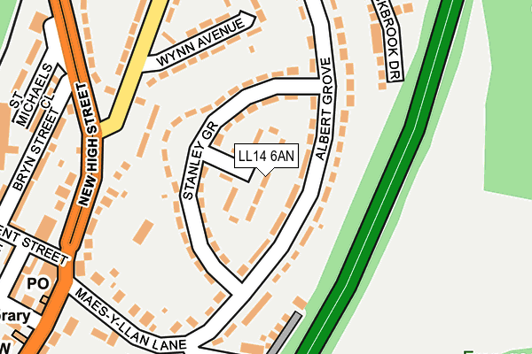 LL14 6AN map - OS OpenMap – Local (Ordnance Survey)