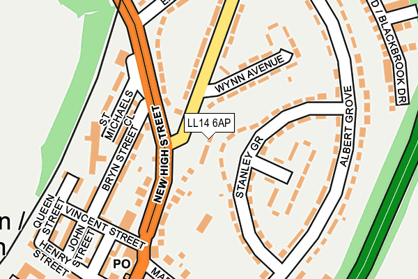 LL14 6AP map - OS OpenMap – Local (Ordnance Survey)